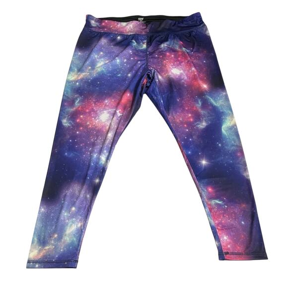 Zone Pro Womens Plus 3X Space Star Leggings Blue Purple Celestial Galaxy Cosmos - Picture 1 of 8
